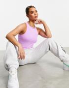 Asos Weekend Collective Racer Tank With Logo In Purple