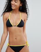Juicy Couture Bikini Top With Contrast Banding - Black