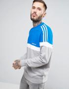 Adidas Originals Paneled Crew Neck Sweater - Gray