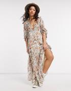 Free People Earthfolk Floral Maxi Dress In Cream Multi