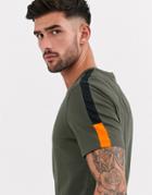 Jack & Jones Core Raglan Sleeve Color Block T-shirt In Green