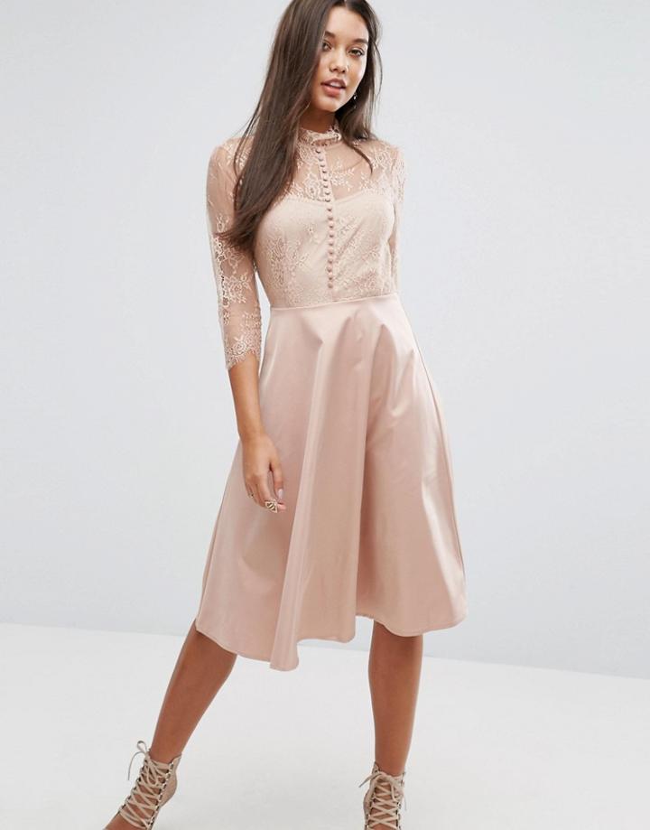 Y.a.s Pretty Dress With 3/4 Sleeve - Pink