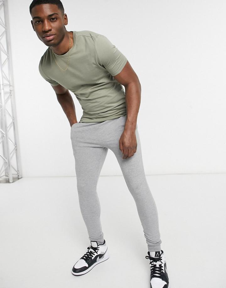 New Look Muscle Fit T-shirt In Light Khaki-green