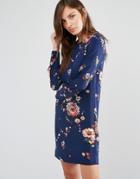 Warehouse Painted Floral Shift Dress - Multi
