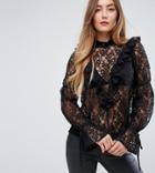 Asos Tall Historical Lace Blouse - Black