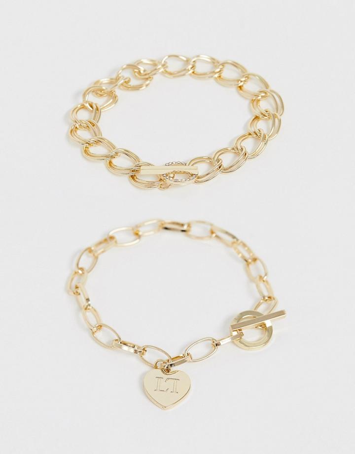Lipsy Chain Bracelets In Gold - Gold