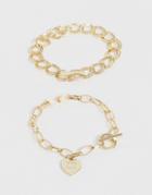 Lipsy Chain Bracelets In Gold - Gold