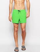 Asos Short Length Swim Shorts In Neon Green - Neon Green