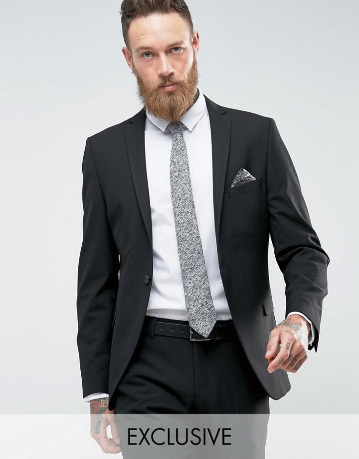 Noak Super Skinny Suit Jacket In Black - Black