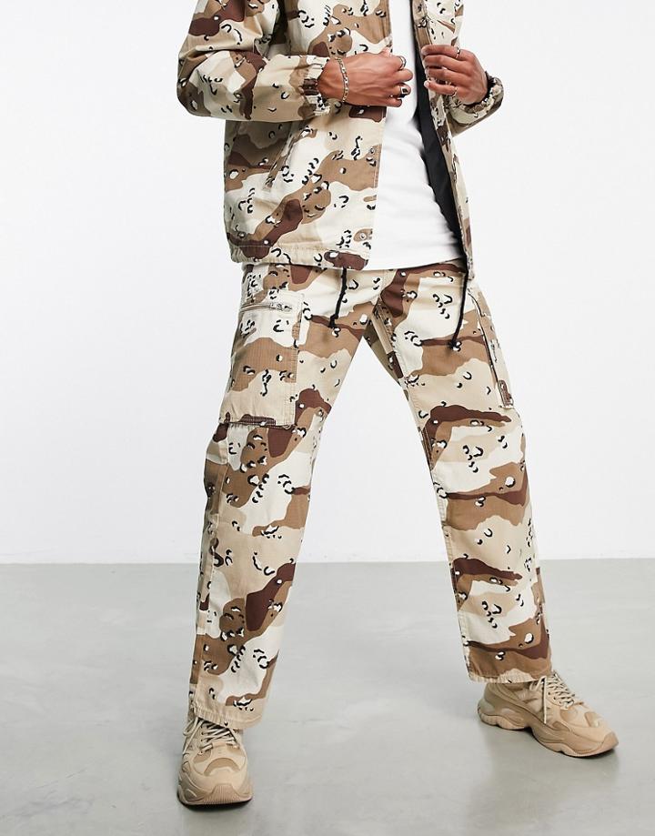 Dr Denim Camo Print Cargo Pants In Multi