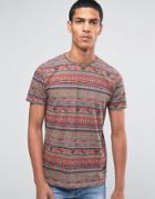 Esprit Crew Neck T-shirt With All Over Geo-tribal Print - Multi