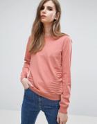 Y.a.s Pink Basic Knit Sweater - Pink