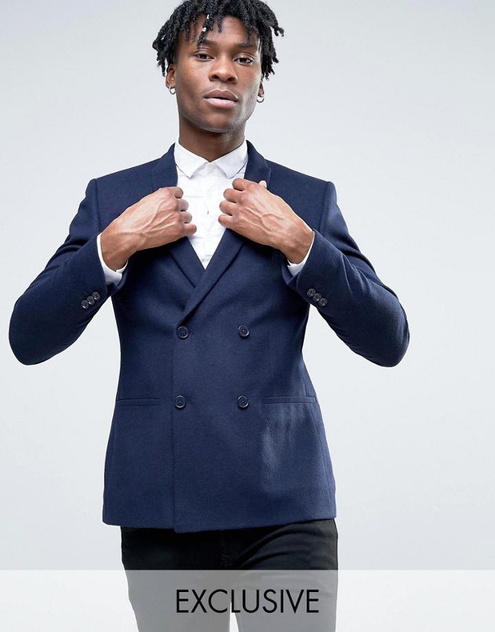 Noak Skinny Db Square Hem Blazer - Navy