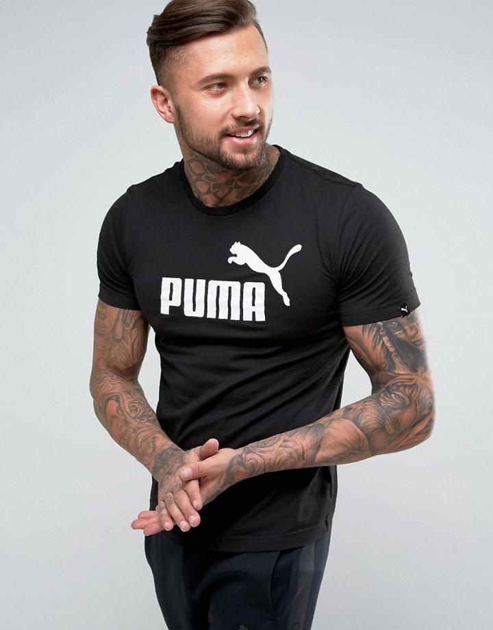 Puma Ess No.1 T-shirt In Black 838241 01 - Black