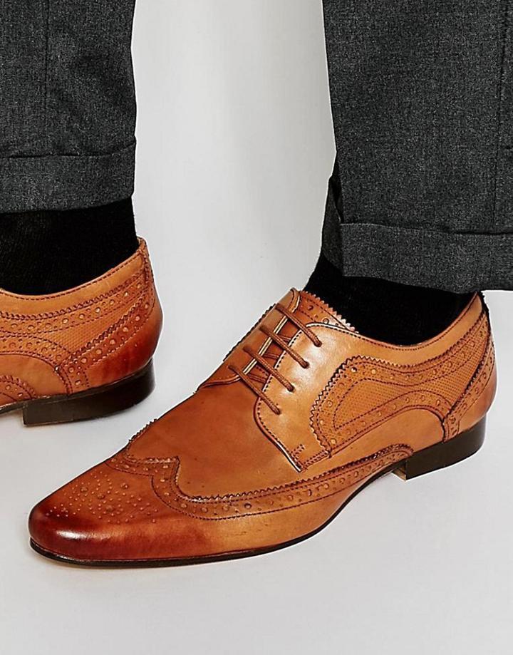 Kurt Geiger Bassie Derby Brogue Shoe - Brown