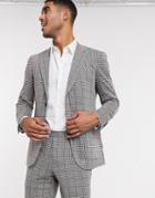 Only & Sons Suit Jacket In Heritage Plaid-blues