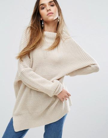 Daisy Street Cocoon Sweater - Beige