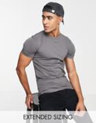 Asos Design Muscle Fit T-shirt With Crew Neck In Washed Black