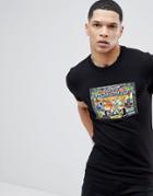Love Moschino T-shirt In Black With Retro Racer Print - Black