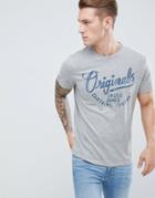 Jack And Jones Originals Script T-shirt - Gray