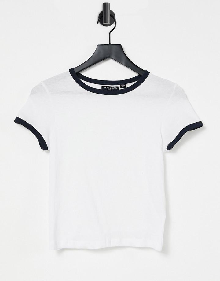 Brave Soul Claudia Ringer T-shirt In White