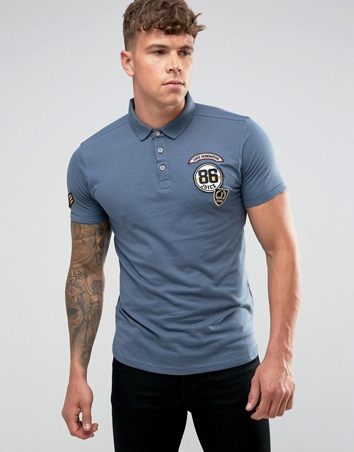 Juice Patch Polo Shirt - Navy