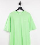 Collusion Pique T-shirt With Logo In Neon Green