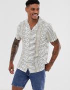 River Island Shirt With Geo-tribal Print In Ecru - Cream