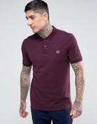 Fred Perry Slim Fit Polo In Burgundy - Red
