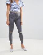 Parisian Knee Rip Jeans - Gray