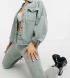 Noisy May Petite Straight Leg Jeans In Washed Blue - Part Of A Set-grey