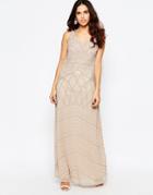 A Star Is Born All Over Embellished Maxi Dress - Nude