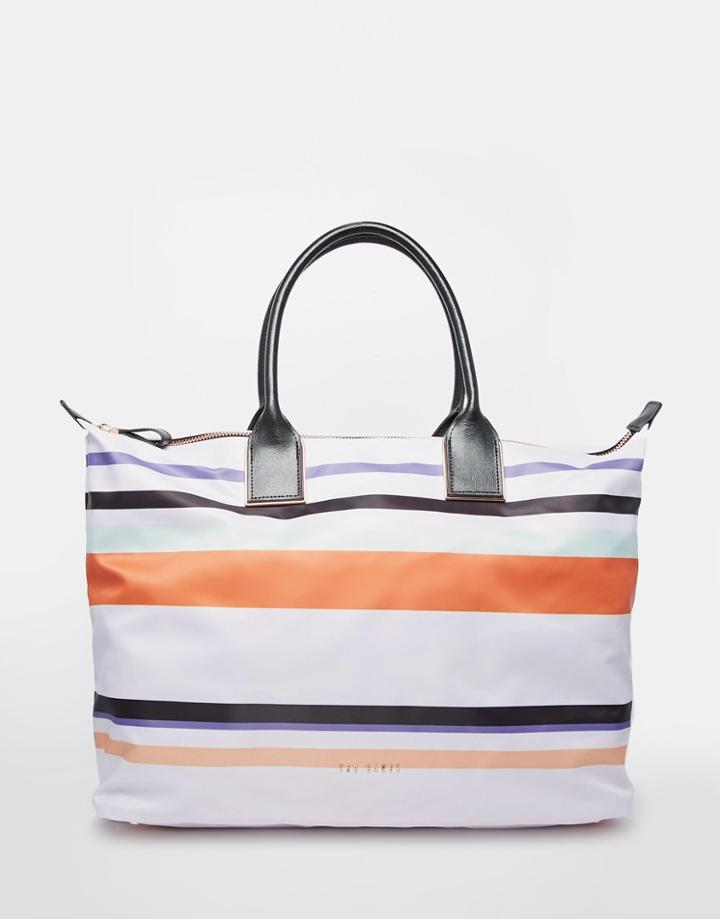 Ted Baker Stripe Nylon Large Tote - Lilac