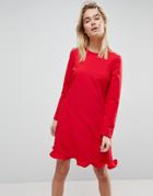 Y.a.s Tango Frill Hem Shift Dress - Red