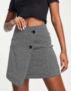 Urban Revivo Button Down Mini Skirt In Black And White