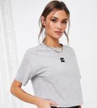 The North Face Central Logo Cropped T-shirt In Gray Exclusive At Asos-grey