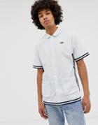 Adidas Originals Seersucker Baseball Shirt In White - White