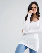 Vero Moda Long Sleeve Scoop Neck Top - White