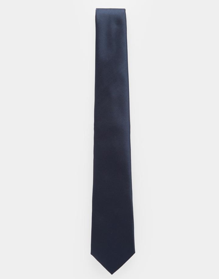 Asos Wedding Tie In Navy - Navy