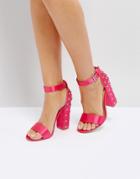 Truffle Collection Stud Block Heel Sandal - Pink