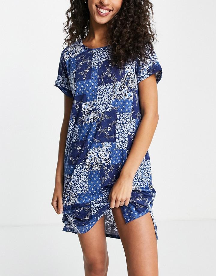 Lauren By Ralph Lauren T-shirt Nightdress In Blue Pattern-blues