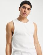 Topman Rib Tank Top In White