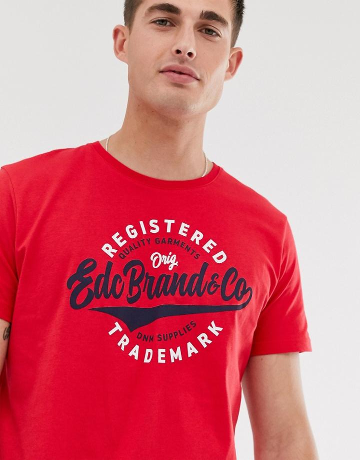 Esprit T-shirt With Logo In Dark Red