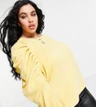 Only Curve Sweatshirt With Gathered Shoulders In Yellow