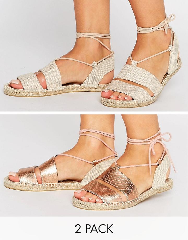 Asos Janica Two Pack Sandal Espadrilles - Multi