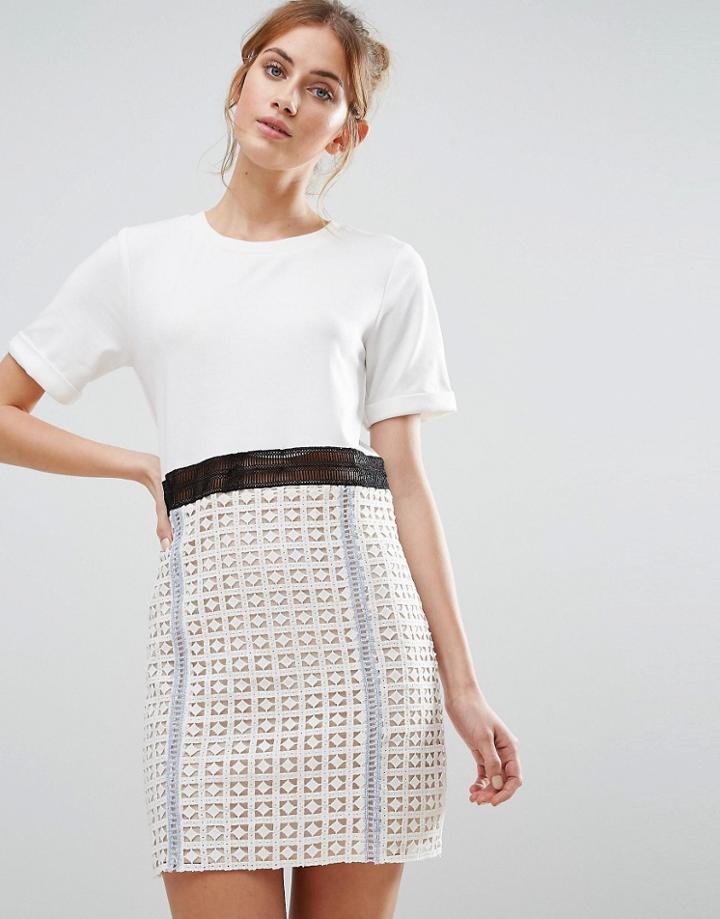 The English Factory Contrast Lace Dress - White