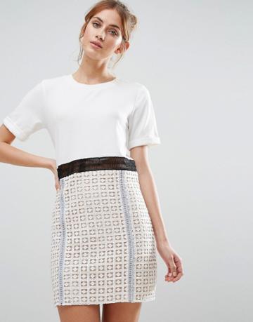 The English Factory Contrast Lace Dress - White