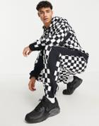 Topman Oversized Checkerboard Sweatpants In Black And White - Part Of A Set