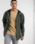 Rains Lightweight Hooded Jacket In Green