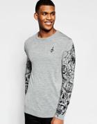 Love Moschino Sleeve Tattoo Sweater - Gray